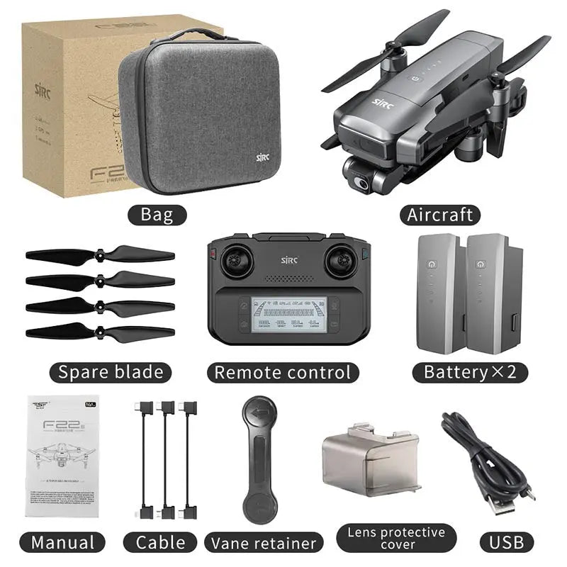 SJRC F22S PRO 4K Drone 2-Axis Gimbal EIS GPS 5G WiFi Brushless Obstacle Avoidance Foldable Quadcopter RTF