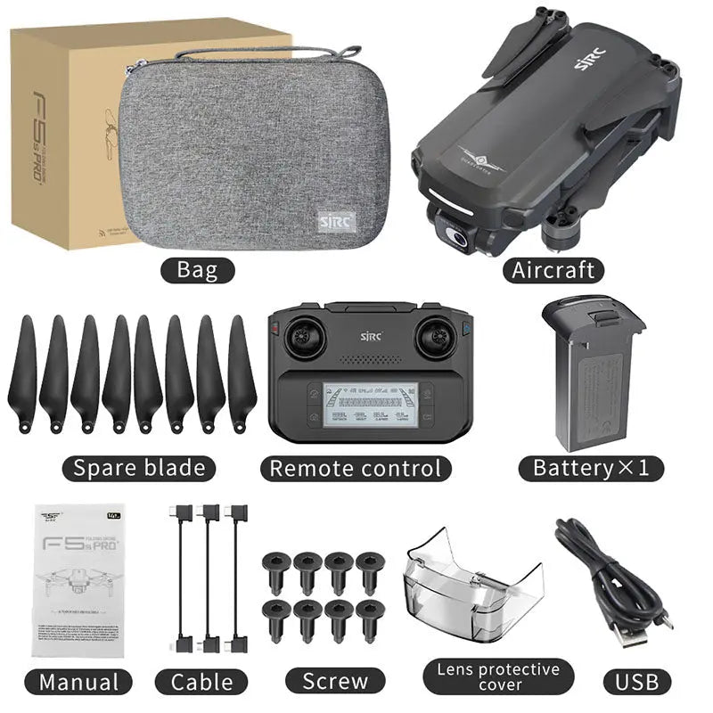SJRC F5S Pro+ 4K Drone 2-Axis Gimbal GPS 3KM 5G WiFi Brushless Foldable Quadcopter RTF