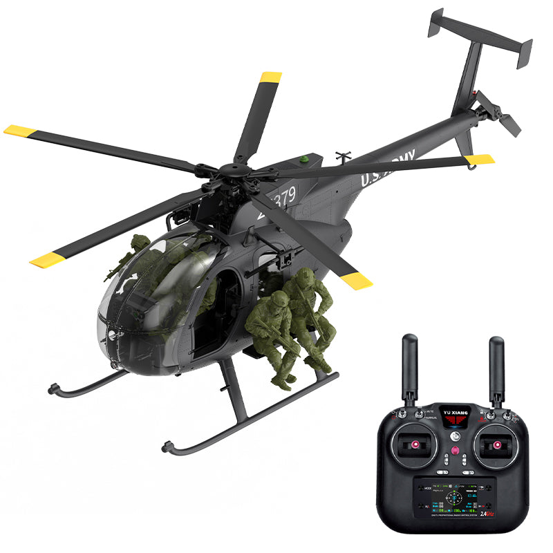 YUXIANG F118S MH-6 Little Bird 1/16 Scale 250-Class FPV RC Military Helicopter 5-Blade Flybarless GPS RTF