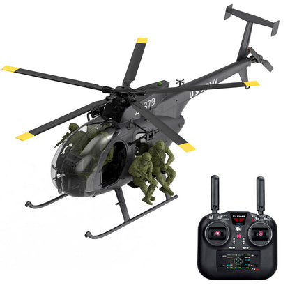 YUXIANG F118S MH-6 Little Bird 1/16 Scale 250-Class FPV RC Military Helicopter 5-Blade Flybarless GPS RTF