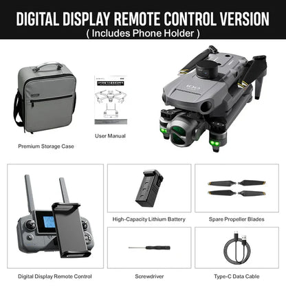 SMRC WING100 8K GPS Drone – 3-Axis Gimbal, Obstacle Avoidance, 5G, Optional Screen Remote
