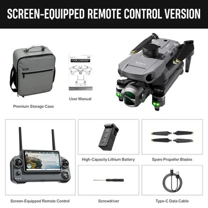 SMRC WING100 8K GPS Drone – 3-Axis Gimbal, Obstacle Avoidance, 5G, Optional Screen Remote