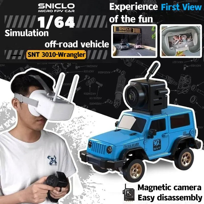 SNICLO SNT 1/64 Scale 3010 Off-Road RC Climbing Vehicle FPV Goggle Simulated Lighting Toy Car