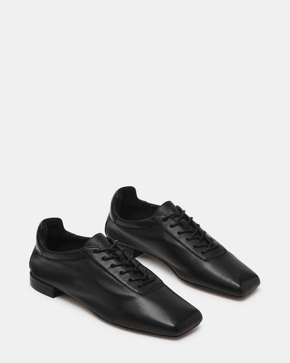 DELPHY LACE-UP BLACK LEATHER