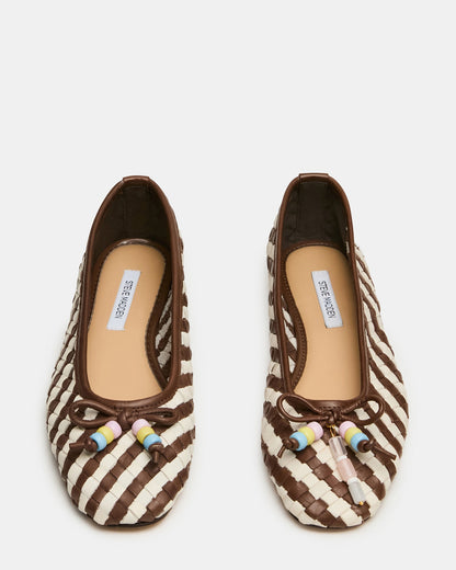 DIVY WHITE/BROWN LEATHER