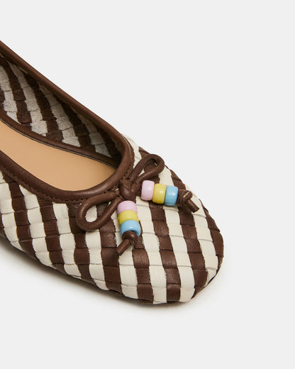 DIVY WHITE/BROWN LEATHER