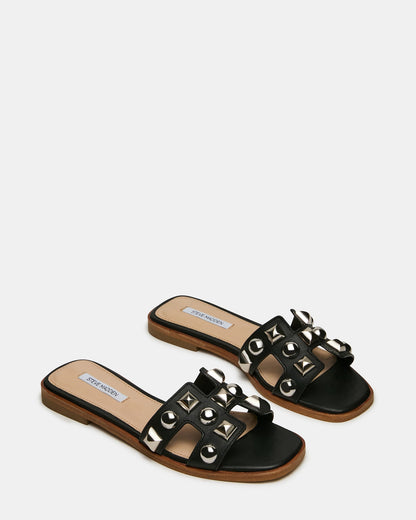 HADYN STUDS BLACK LEATHER