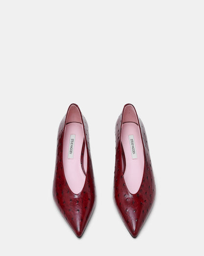 JAFFA OSTRICH DARK CHERRY LEATHER
