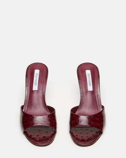 KENDRIX OSTRICH DARK CHERRY LEATHER