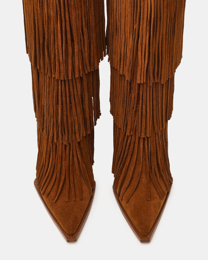 KINZEE FRINGE CHESTNUT SUEDE