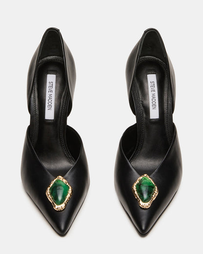 NYSA STONE BLACK LEATHER