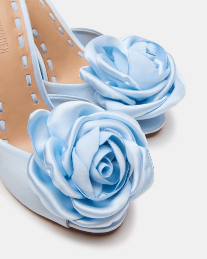 PRIYA FLOWER BLUE SATIN