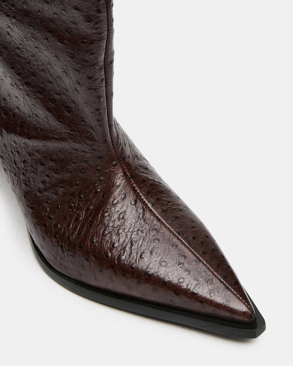 STARLA OSTRICH BROWN LEATHER
