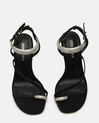 TIA RHINESTONES BLACK SATIN