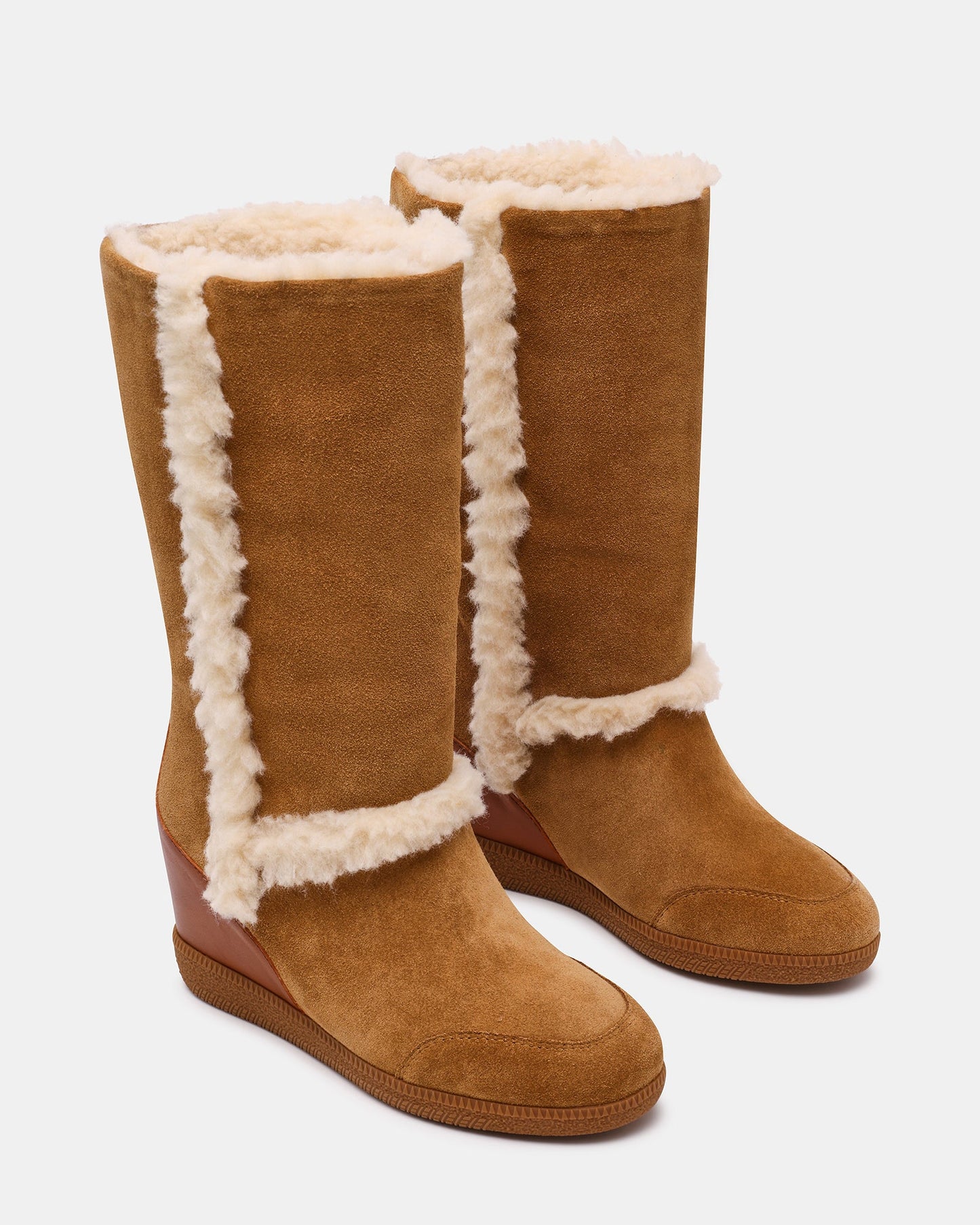 WOODSIDE FAUX FUR CHESTNUT SUEDE