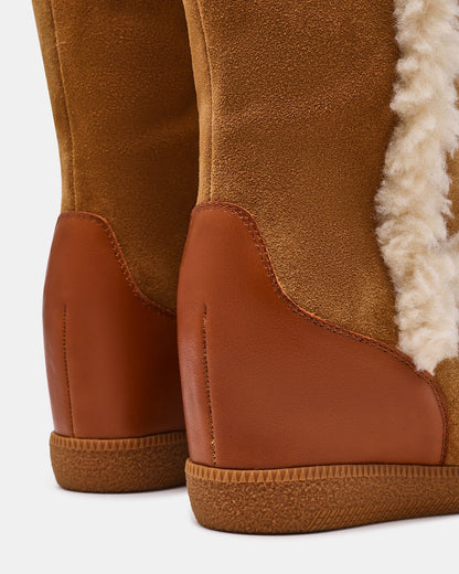 WOODSIDE FAUX FUR CHESTNUT SUEDE