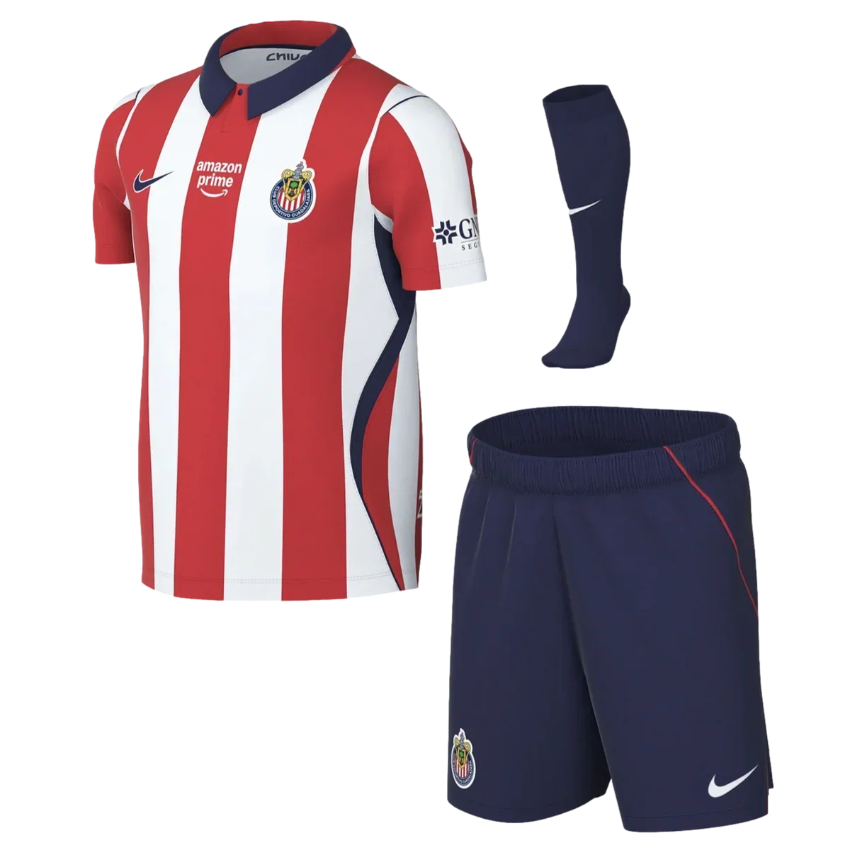 Nike C.D. Guadalajara Stadium Home Little Kids'  Soccer Replica 3-Piece Kit 26/27