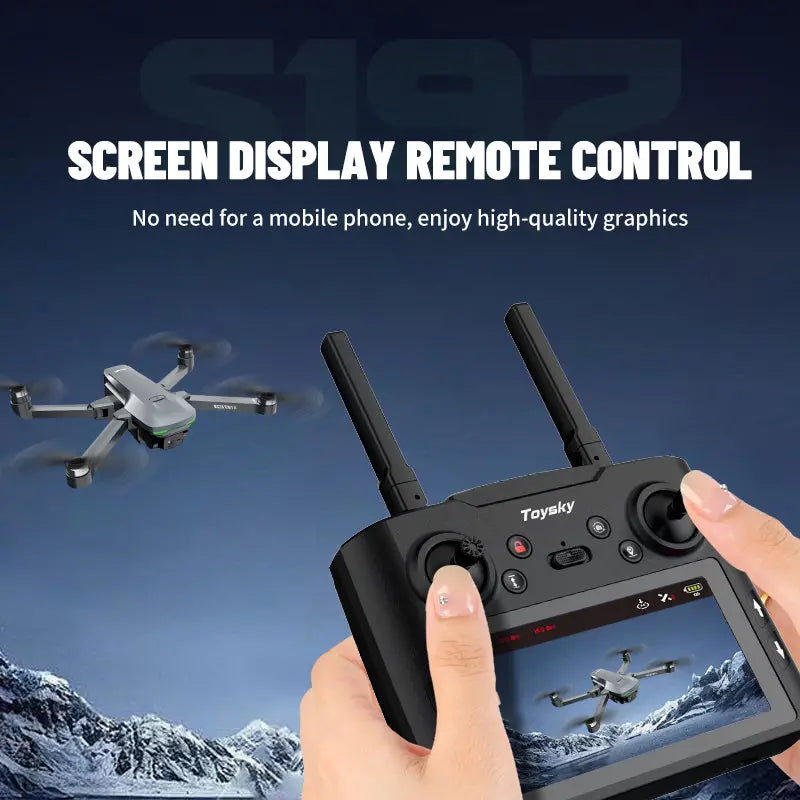 ToySky S197 Drone with HD Camera Intelligent Obstacle Avoidance 5G GPS and Screen Remote Control