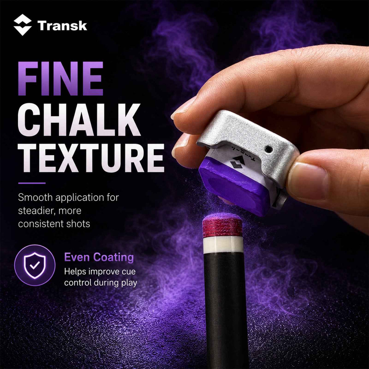 Transk Magnetic Billiard Chalk Two-Pack Gift Set – Purple & Green Chalk with 2 Magnetic Chalk Cases