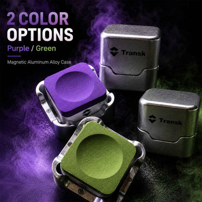 Transk Magnetic Billiard Chalk Two-Pack Gift Set – Purple & Green Chalk with 2 Magnetic Chalk Cases