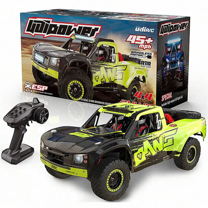 UDIRC 1002 1002SE RC Car 1/10 2.4G 4WD 60km/h Brushless Short Course Truck LED Light Gyro All Terrain Desert Off Road Truck