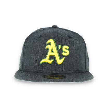 New Era 59Fifty Oakland Athletics CAP -BLACK HEATHER GOLD/ DARK GREEN