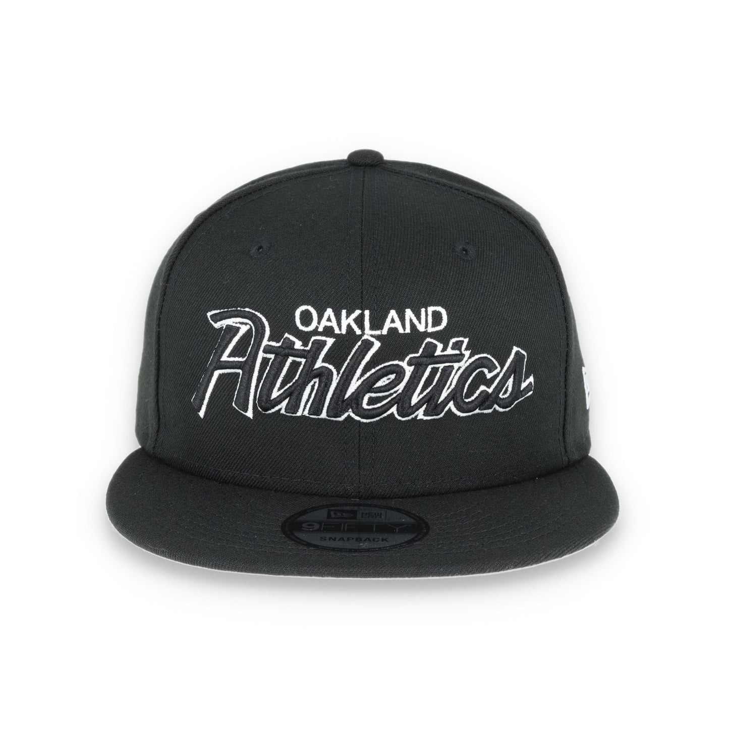 OAKLAND ATHLETICS NEW ERA SCRIPT 9FIFTY SNAPBACK-BLK/WHT