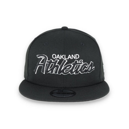 OAKLAND ATHLETICS NEW ERA SCRIPT 9FIFTY SNAPBACK-BLK/WHT
