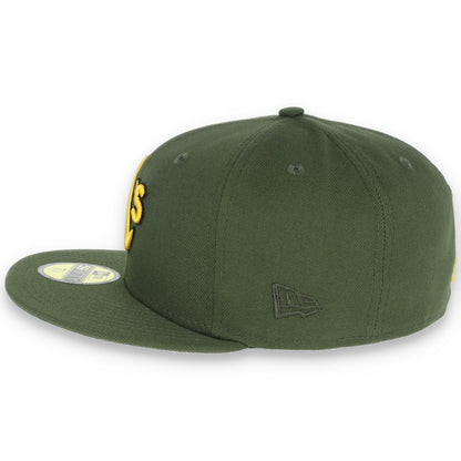 Oakland Athletics New Era 59Fifty Cap-OLIVE/yellow
