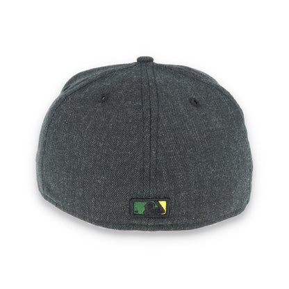 New Era 59Fifty Oakland Athletics CAP -BLACK HEATHER GOLD/ DARK GREEN