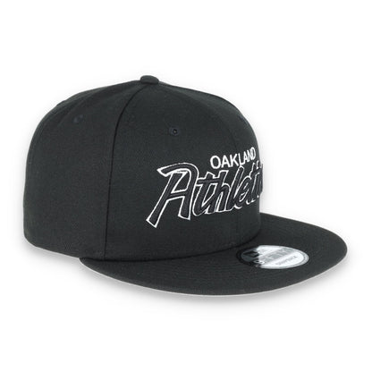 OAKLAND ATHLETICS NEW ERA SCRIPT 9FIFTY SNAPBACK-BLK/WHT