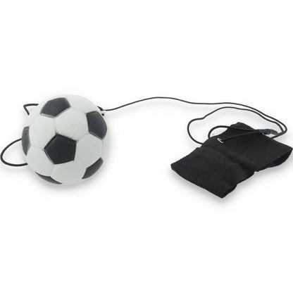 Return Rubber Soccer Ball on Nylon String with Wrist Band - Black/White