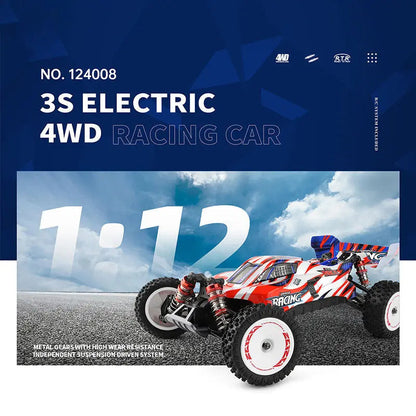 Wltoys 124008 1/12 4WD Brushless RC Car 60km/h High Speed Off-Road Drift Racing RTR