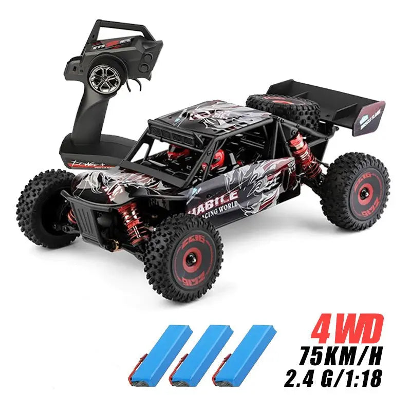 Wltoys 124016 1/12 Scale 4WD Brushless RC Car 75km/h High Speed Desert Off-Road Drift RTR