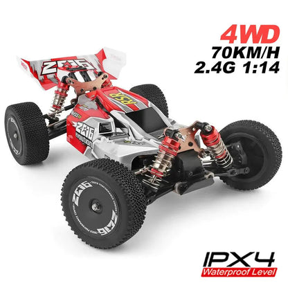 Wltoys 144001 1/14 Scale 4WD Brushed RC Car 70km/h High Speed Off-Road Racing Drift RTR