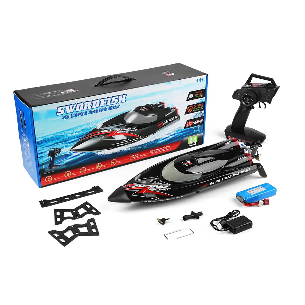 WLtoys WL916 2.4G Brushless RC Boat 60km/h High Speed LED Light Water Cooling Racing Speedboat RTR
