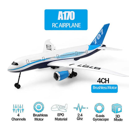 WLtoys XK A170 B787 Scale 2.4G 4CH Brushless 3D/6G Gyroscope EPO Fixed Wing RC Airplane RTF