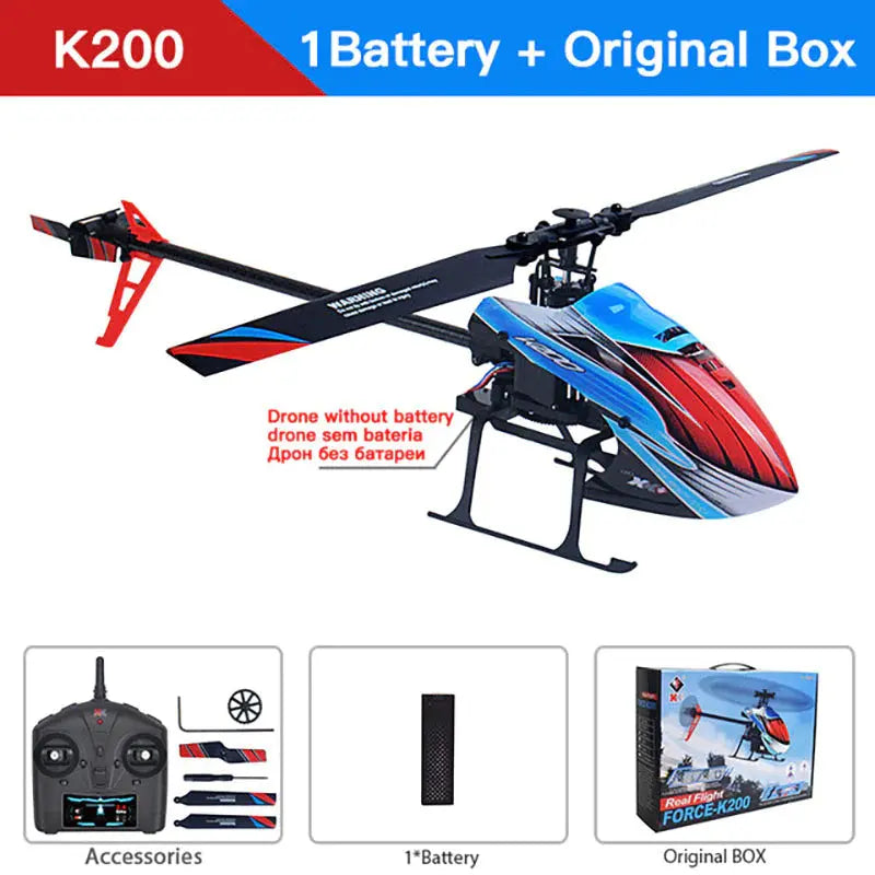 WLtoys XK K200 2.4G 4CH RC Helicopter 6-Axis Gyroscope Altitude Hold Optical Flow RTF