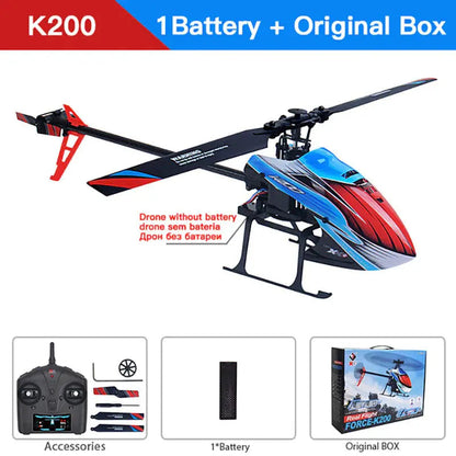 WLtoys XK K200 2.4G 4CH RC Helicopter 6-Axis Gyroscope Altitude Hold Optical Flow RTF