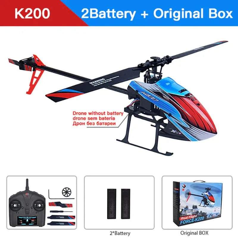 WLtoys XK K200 2.4G 4CH RC Helicopter 6-Axis Gyroscope Altitude Hold Optical Flow RTF