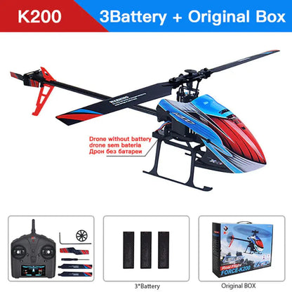 WLtoys XK K200 2.4G 4CH RC Helicopter 6-Axis Gyroscope Altitude Hold Optical Flow RTF