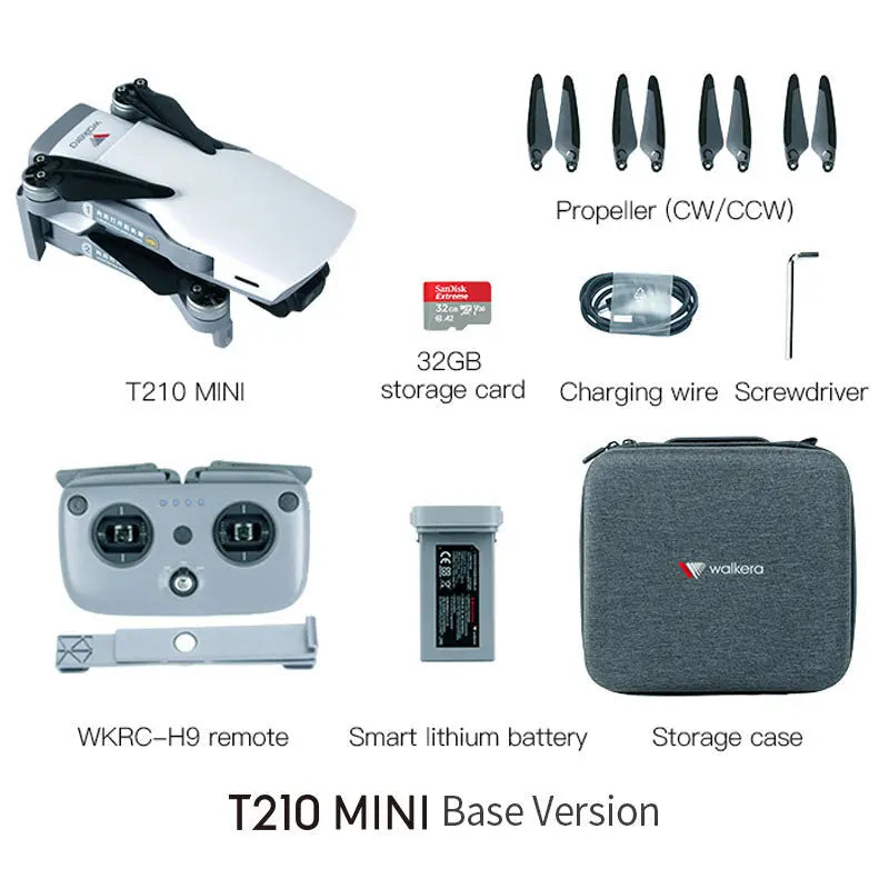 Walkera T210 Mini RC Drone 2KM FPV GPS 3-Axis Gimbal 4K HD Camera Basic Version Quadcopter