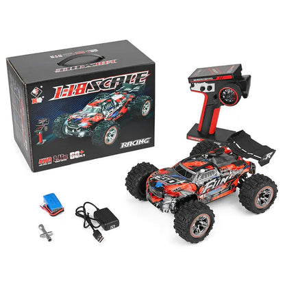 Wltoys 184008 1/18 Scale 4WD Brushless RC Car 70km/h High Speed Off-Road LED Light Truck RTR