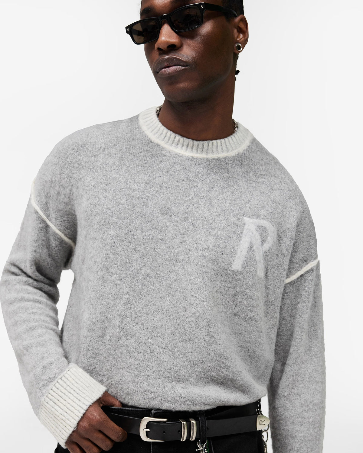Represent Laurel Knit Sweater in Sun Fade Grey