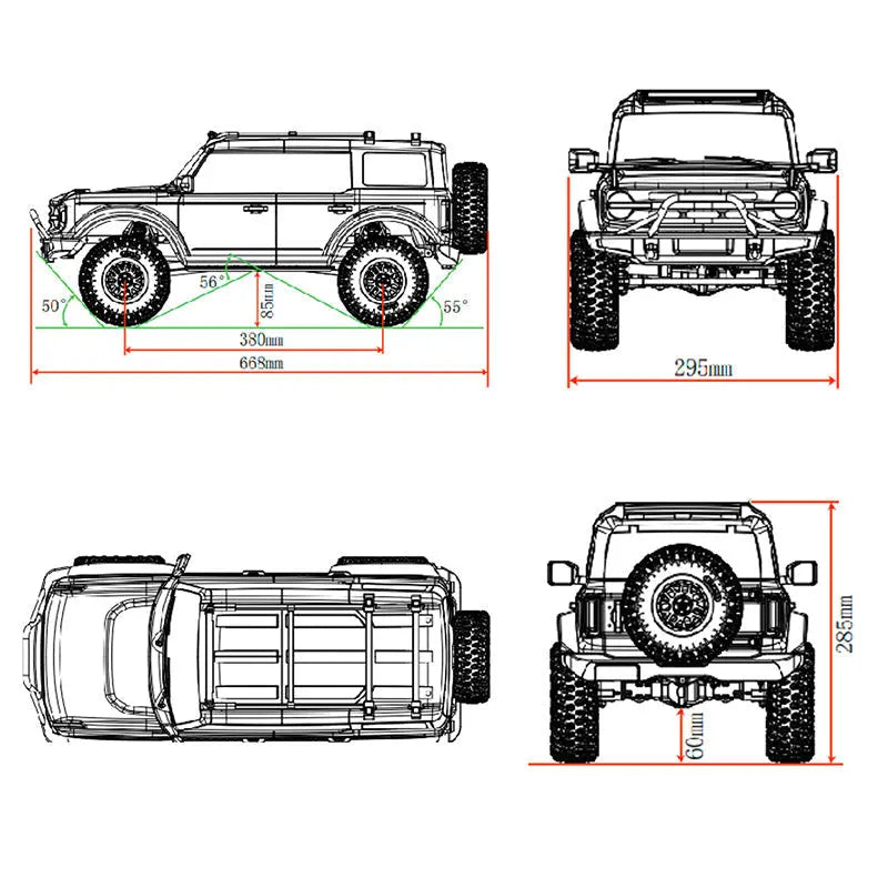 YIKONG YK4083 1/8 Scale 4WD RC Off-Road Rock Crawler High/Low Differential Lock LED Light RTR