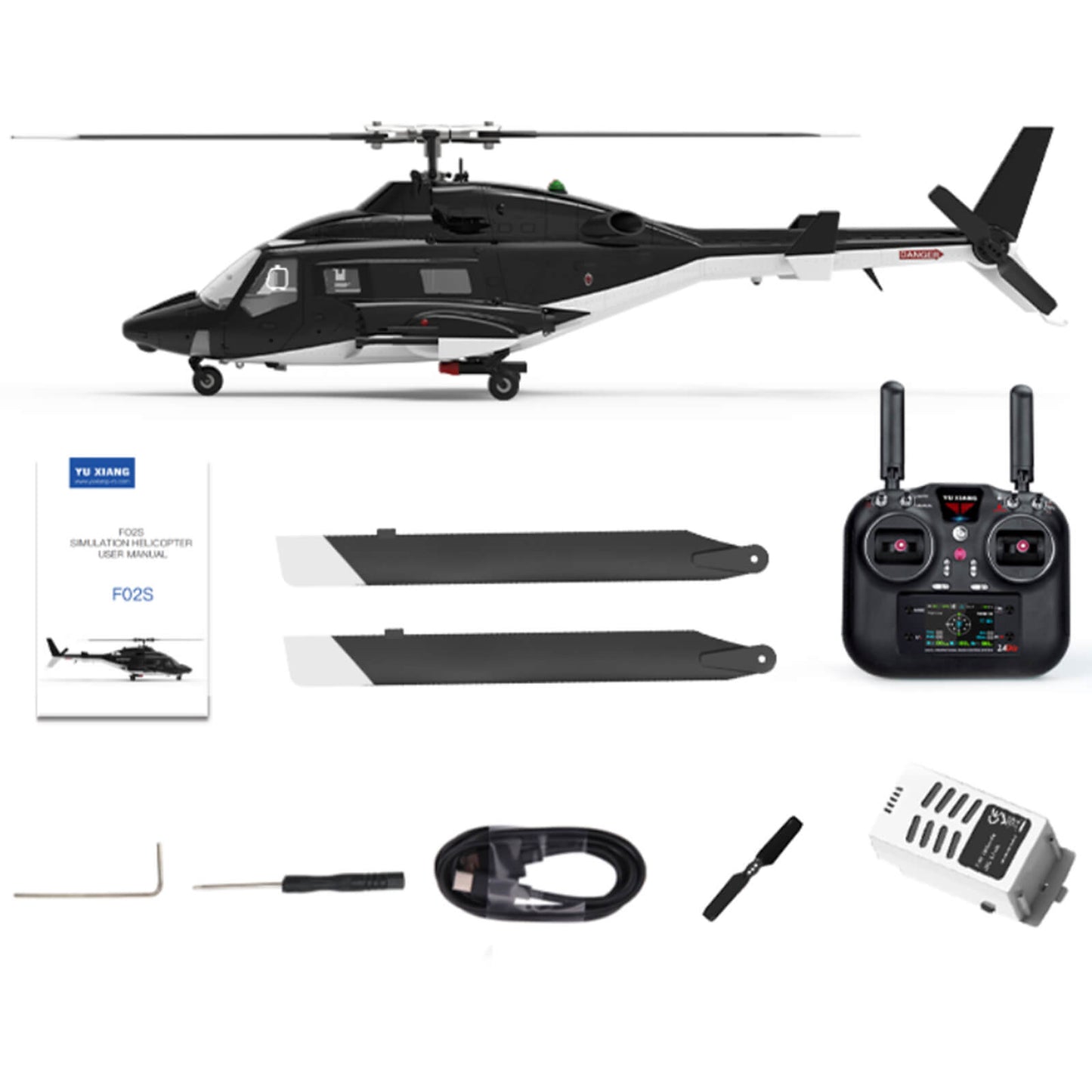 YUXIANG F02S Airwolf 1:34 Scale 2.4G 8CH GPS Positioning 6G/3D Flybarless Aerobatic Professional RC Helicopter