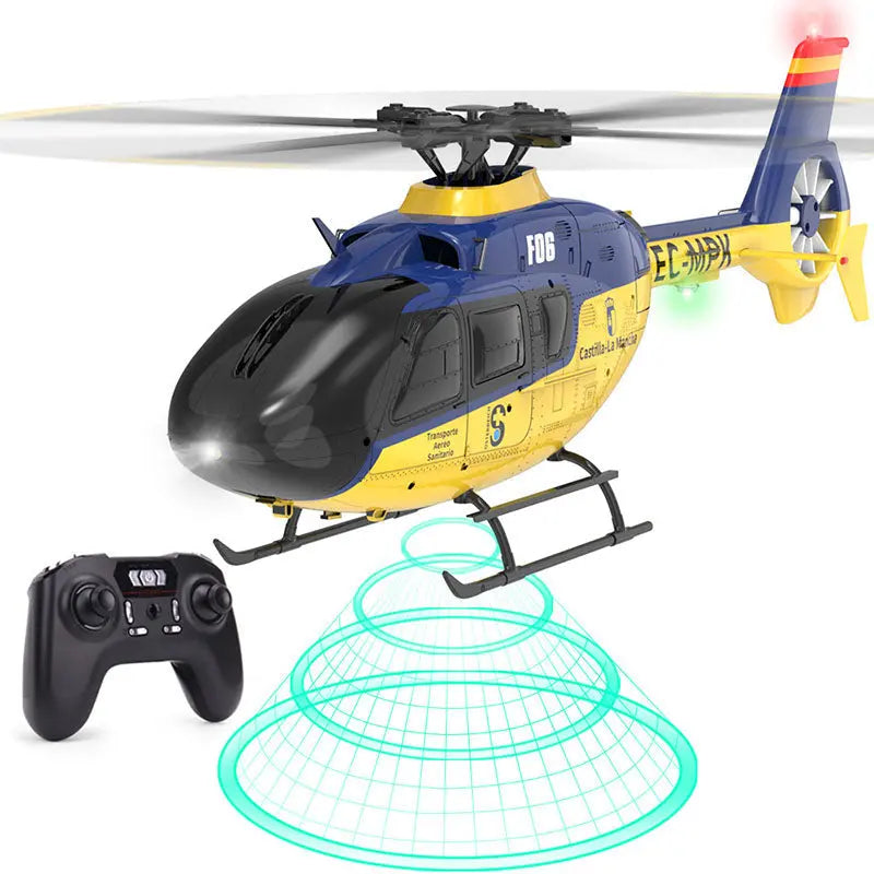 YUXIANG F06 EC135 1:36 Scale 2.4G 6CH Dual Brushless Direct Drive 3D Roll Flybarless RC Helicopter RTF