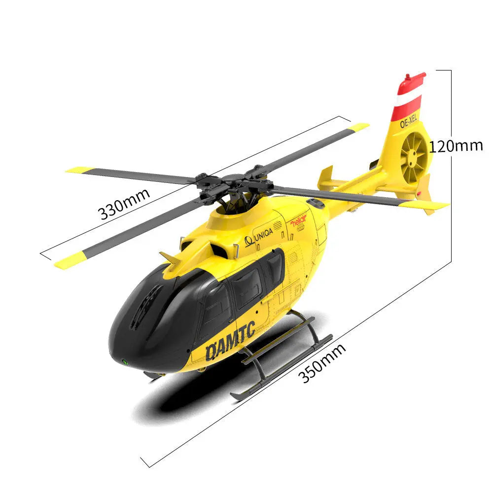 YUXIANG F06 EC-135 1:36 Scale 2.4G 6CH Direct-Drive Brushless 3D Aerobatic Flybarless RC Helicopter Model RTF