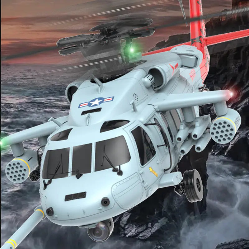 YUXIANG F09-H Naval Eagle 1:47 Scale 6CH GPS Optical Flow 5.8G FPV Dual Brushless Combat RC Helicopter RTF