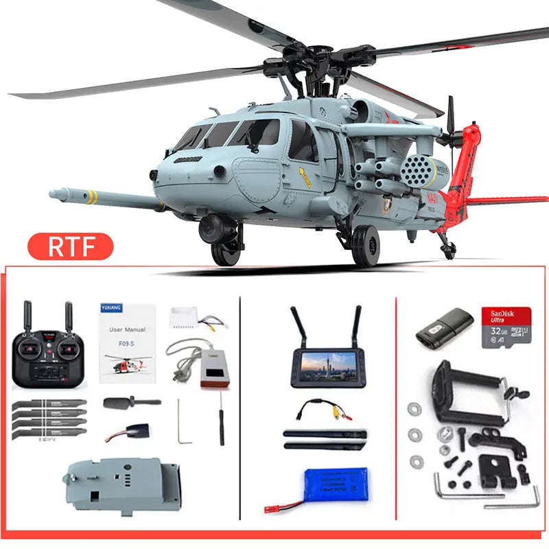 YUXIANG F09-H Naval Eagle 1:47 Scale 6CH GPS Optical Flow 5.8G FPV Dual Brushless Combat RC Helicopter RTF